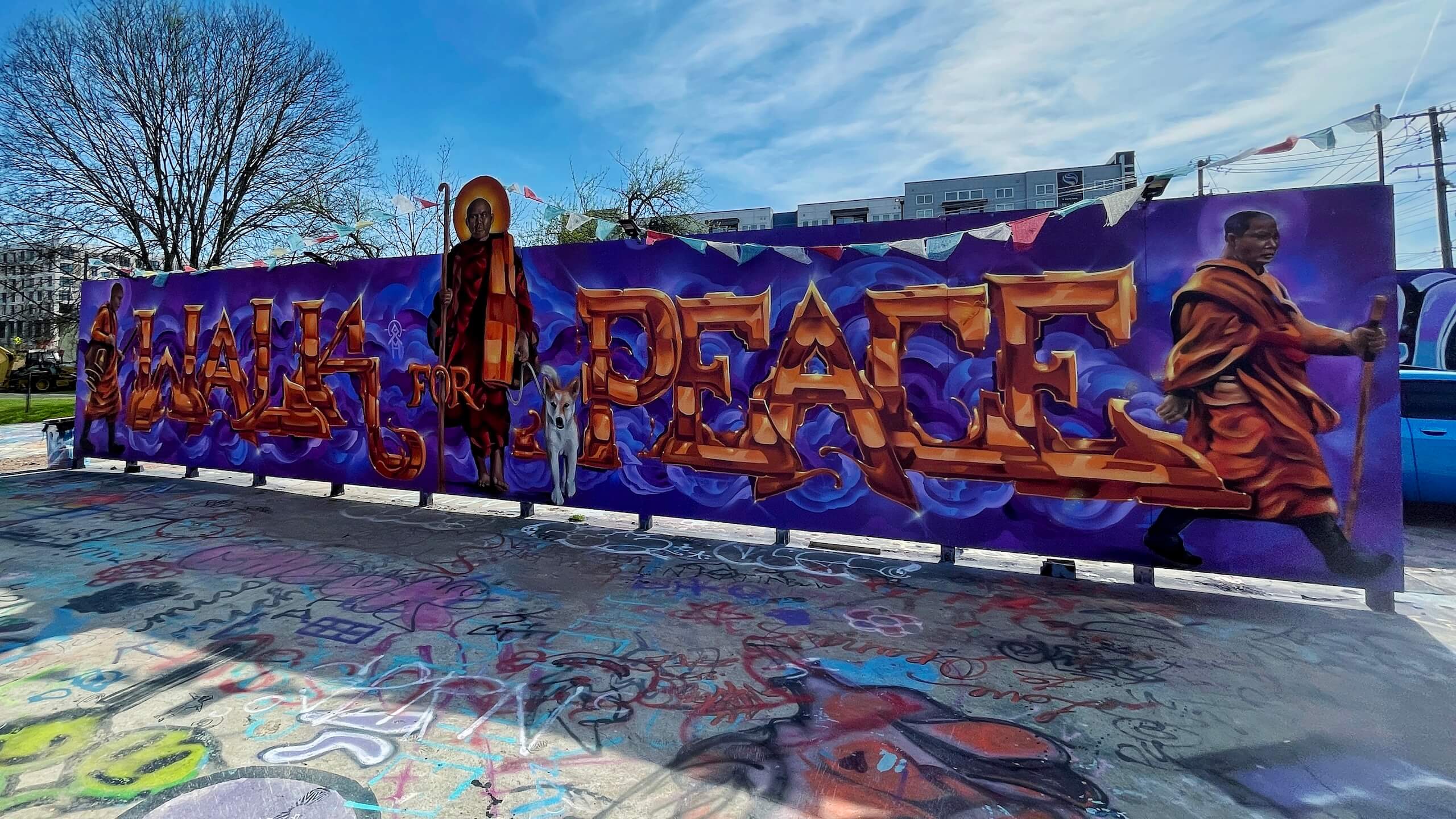 Walk for Peace mural at the TAHO Outdoor art gallery in March 2026