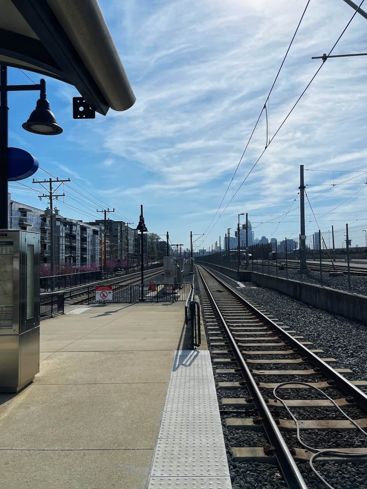 Light rail tracks leading to Uptown Charlotte