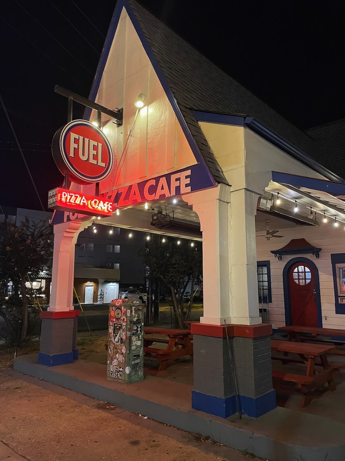 Fuel Pizza in Plaza Midwood Charlotte at night