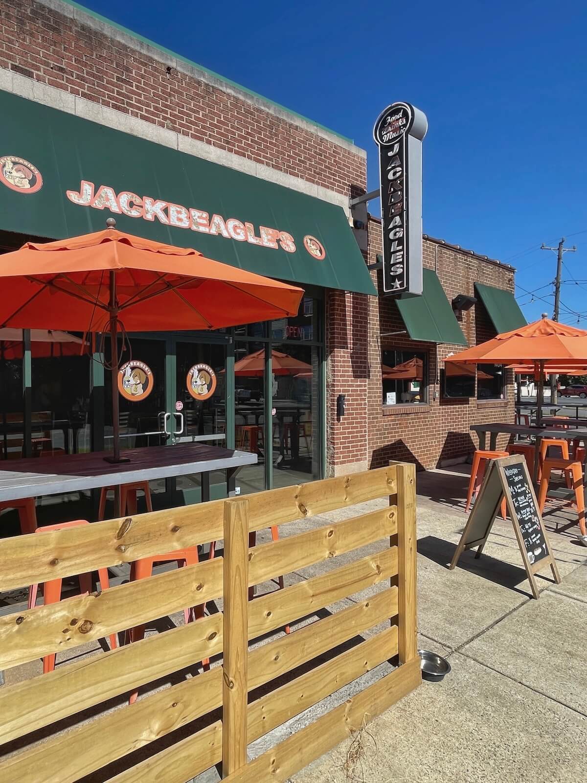 Entrance to Jack Beagle's restaurant in West End Charlotte