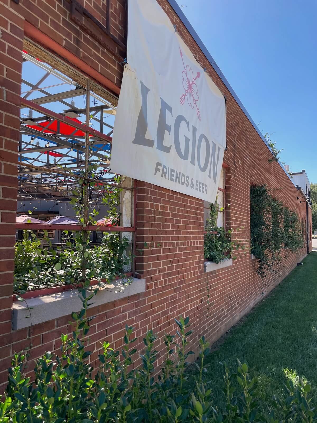Sign at the entrance of Legion Brewery in West End Charlotte